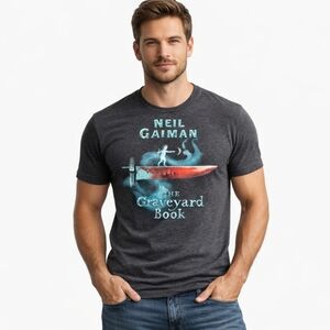 Neil Gaiman The Graveyard Book Graphic T-Shirt Men’s Large Dark Gray Tee